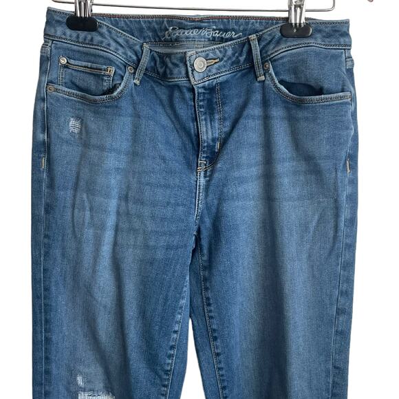 Eddie Bauers Women Jeans 10T Blue Skinny Leg Distressed Denim Y2K Casual Retro - Picture 8 of 14